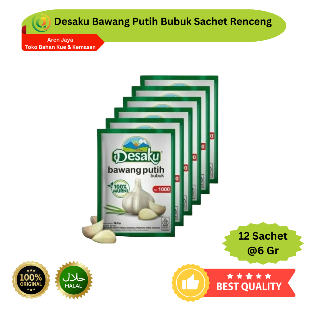 Desaku Bawang Putih Bubuk Garlic Powder 12 Sachet 6 Gram Original
