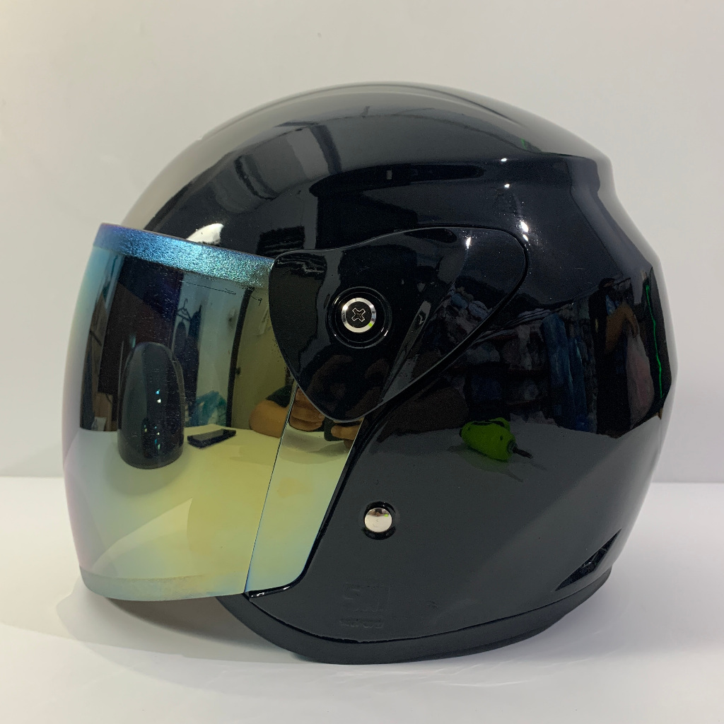Helm Nuvo Hitam Glossy - Helmet SNI Dewasa BXP