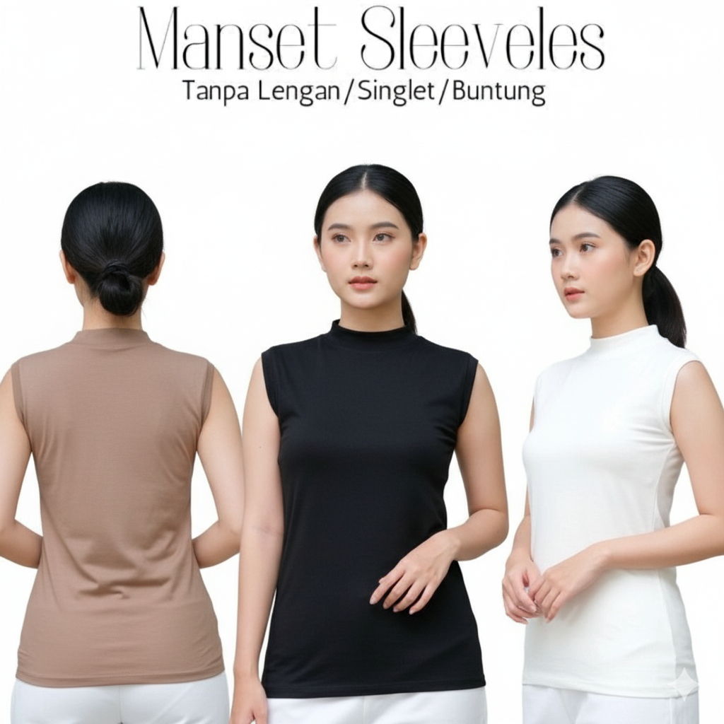 Manset Buntung Wanita Rayon Premium Elastis Nyaman /  Manset Tanpa Lengan Premium / MANSET YUKENSI