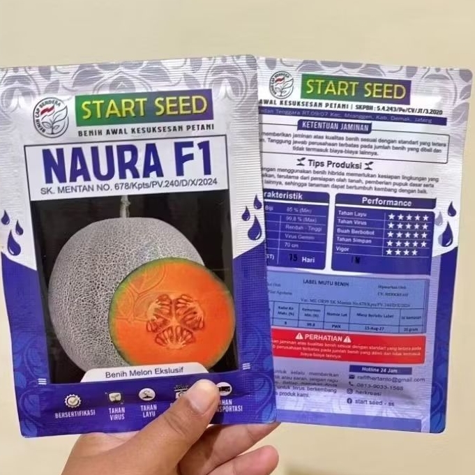 Benih Melon Naura f1 20gram isi 800biji exp 8-2027