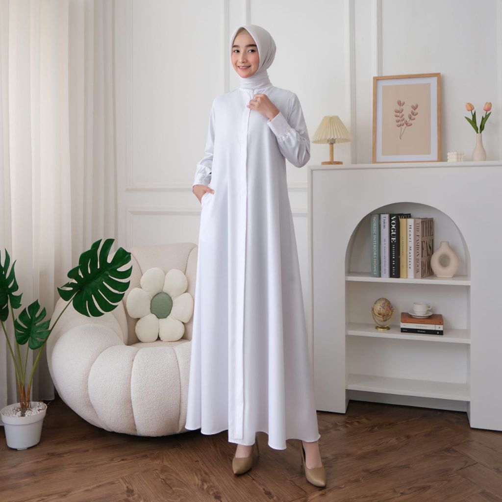Hayani Collection - Fashion Gamis Polos Terbaru Termurah Model Laura /Terlaris Bahan/Toyobo Premium/