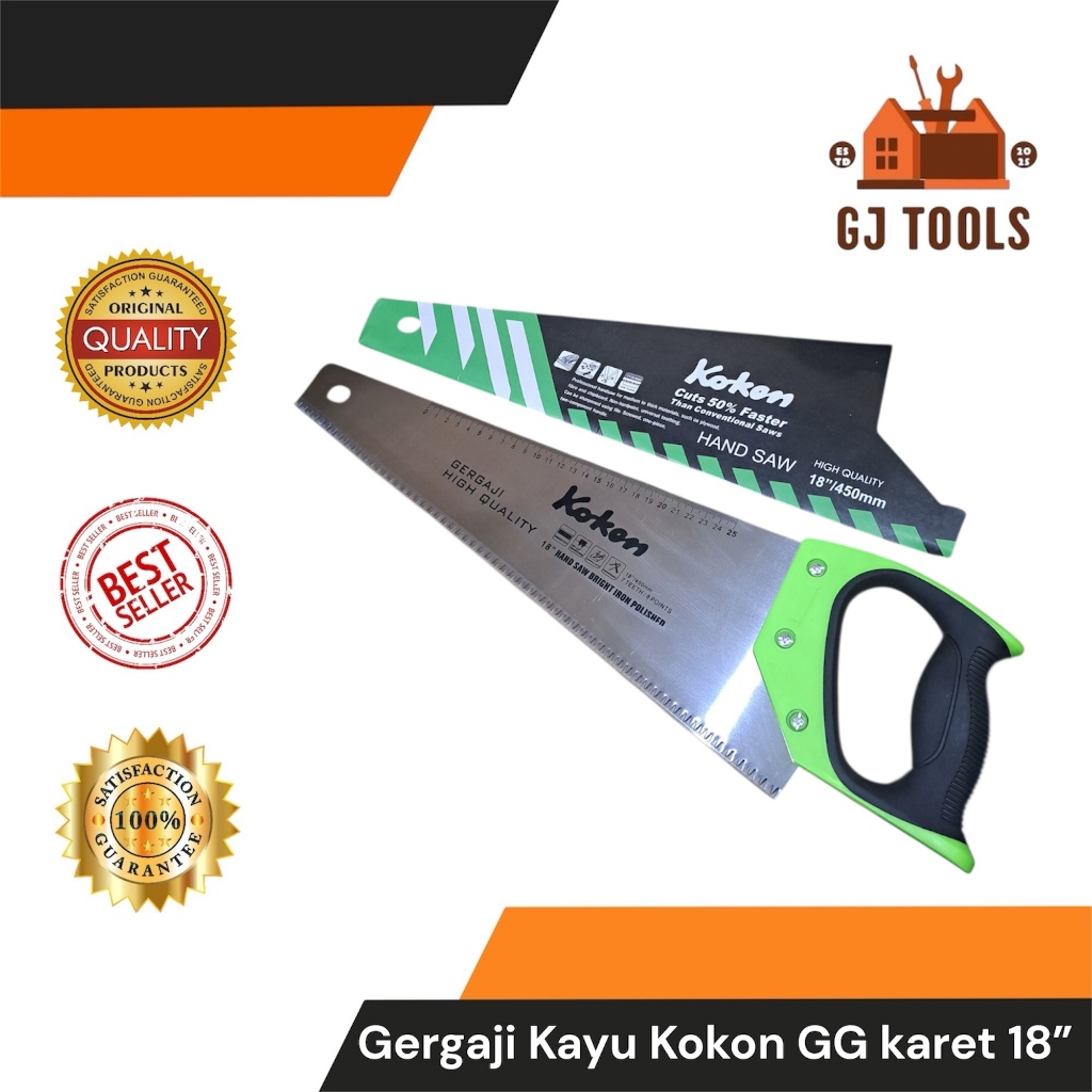 GERGAJI KOKON SK02 - GERGAJI KAYU GAGANG KARET 18" - GERGAJI KAYU FIBER HANDLE