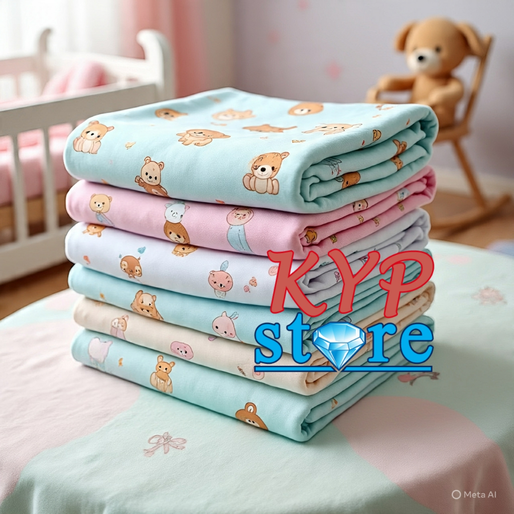 1 LUSIN bedong murah / pernel bayi / kain bedong size besar - bahan flanel 90X110 halus lembut motif