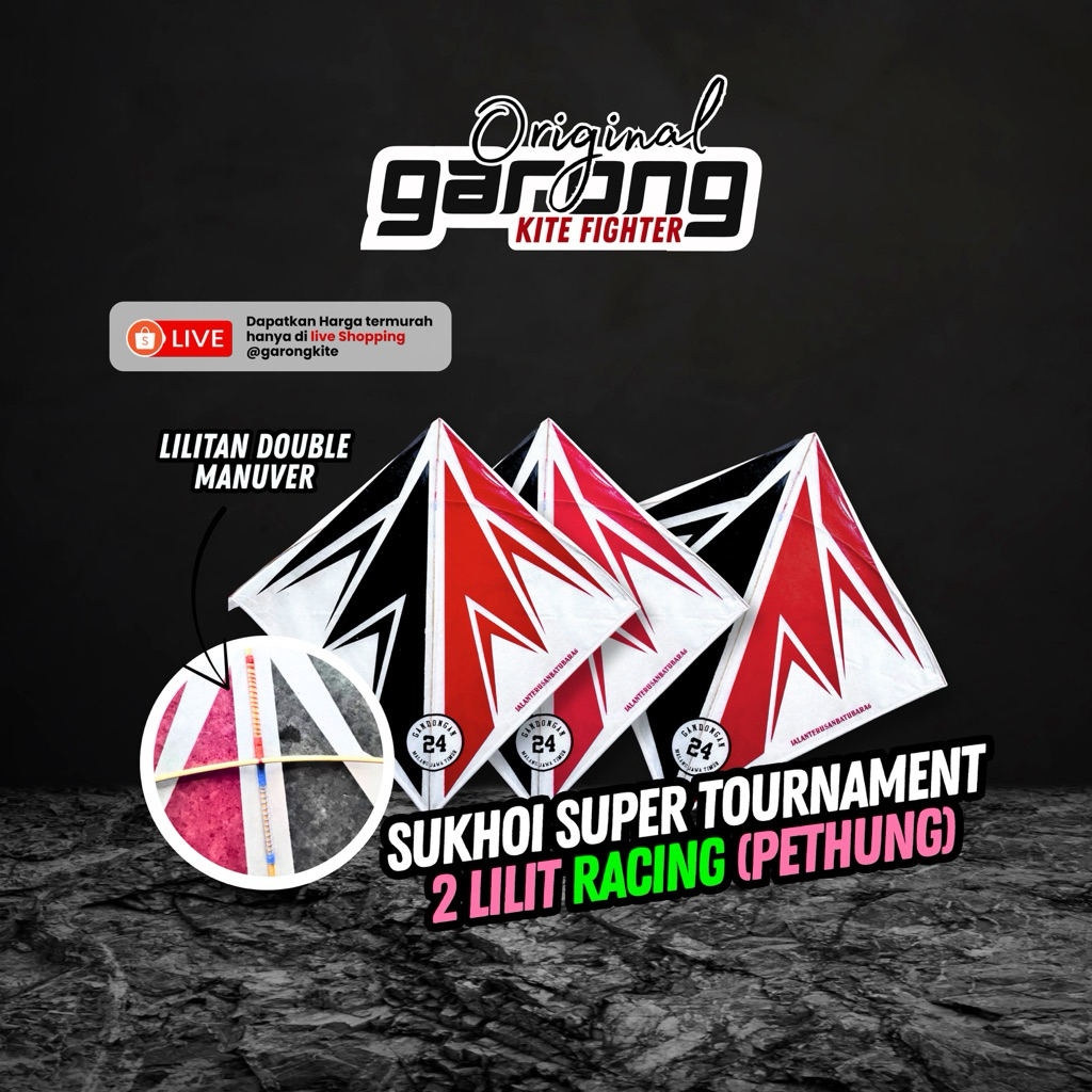 LAYANGAN SUKHOI SUPER 2 LILITAN MANUVER BAMBU PETUNG