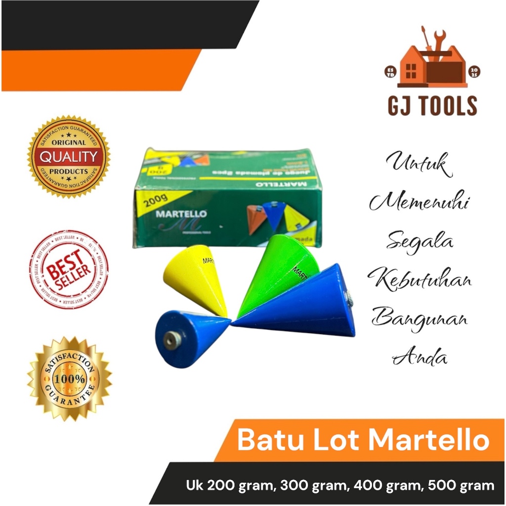 BATU LOT MARTELLO 200GR 300 GR 400 GR 500GR - BATU LOT TUKANG - PLUMB BOB