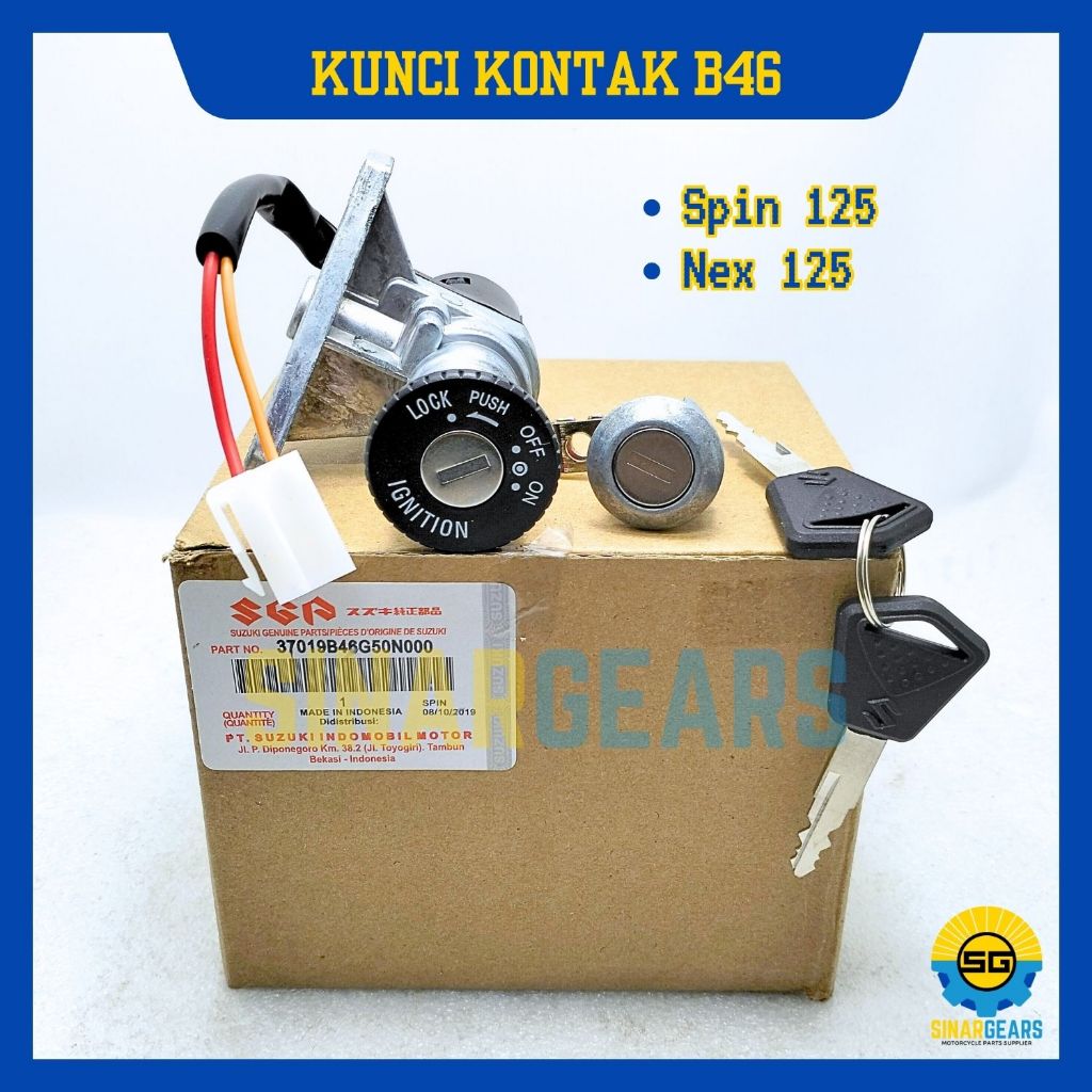 Keyset Original Suzuki B46 Kunci Kontak Spin 125 SP New Spin Nex 125 Konci Motor Set Key Set Ori SGP