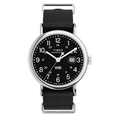 Jam Tangan Timex Weekender TW2W86100 Indiglo Black Dial Black Fabric Strap Original Garansi Resmi