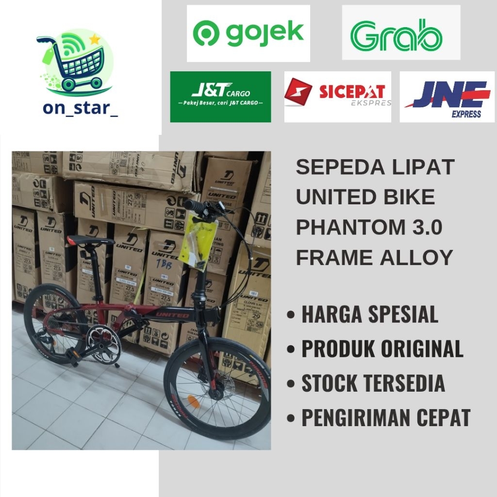 SEPEDA LIPAT UNITED PHANTOM 3.0 /FOLDING BIKE UNITED PHANTOM 3 READY STOCK