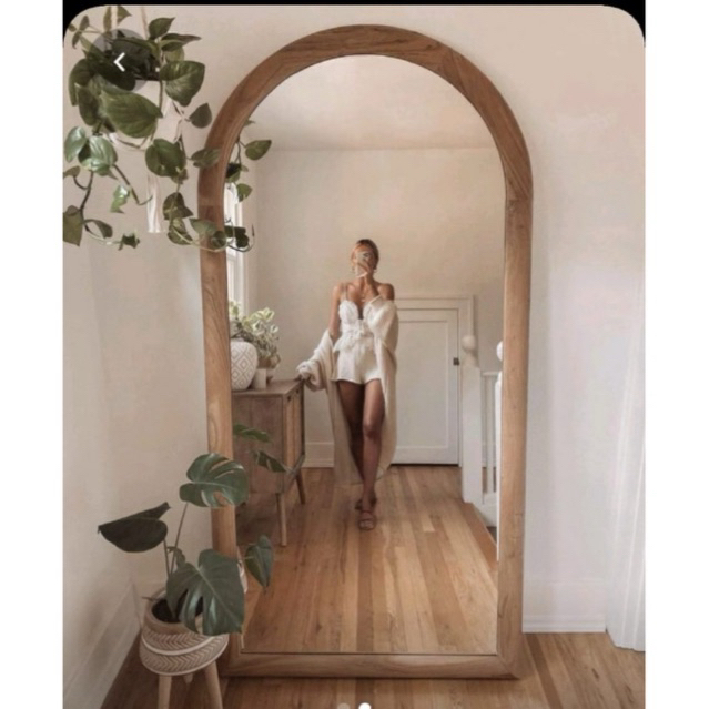 standing mirror minimalis kayu jati jepara