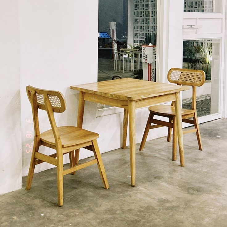 Set Meja Makan Minimalis 2 Kursi Kayu Jati