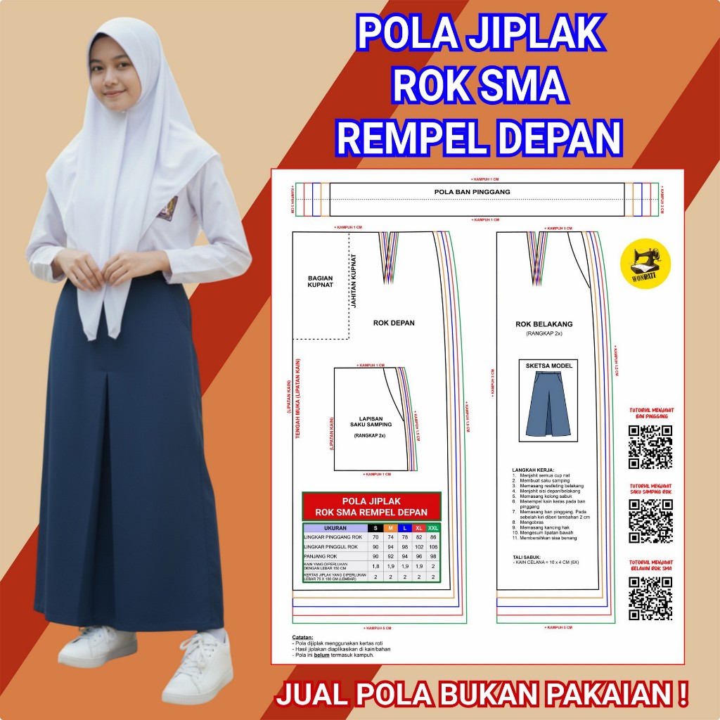 POLA JIPLAK ROK SMA REMPEL DEPAN