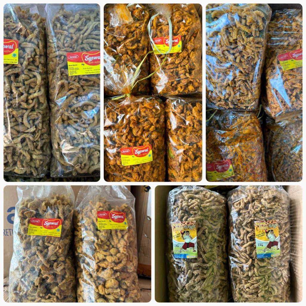 Keripik Usus Original & Pedas Syawal - Keripik Usus HRojali - Kulit Ayam Original & Pedas 1KG