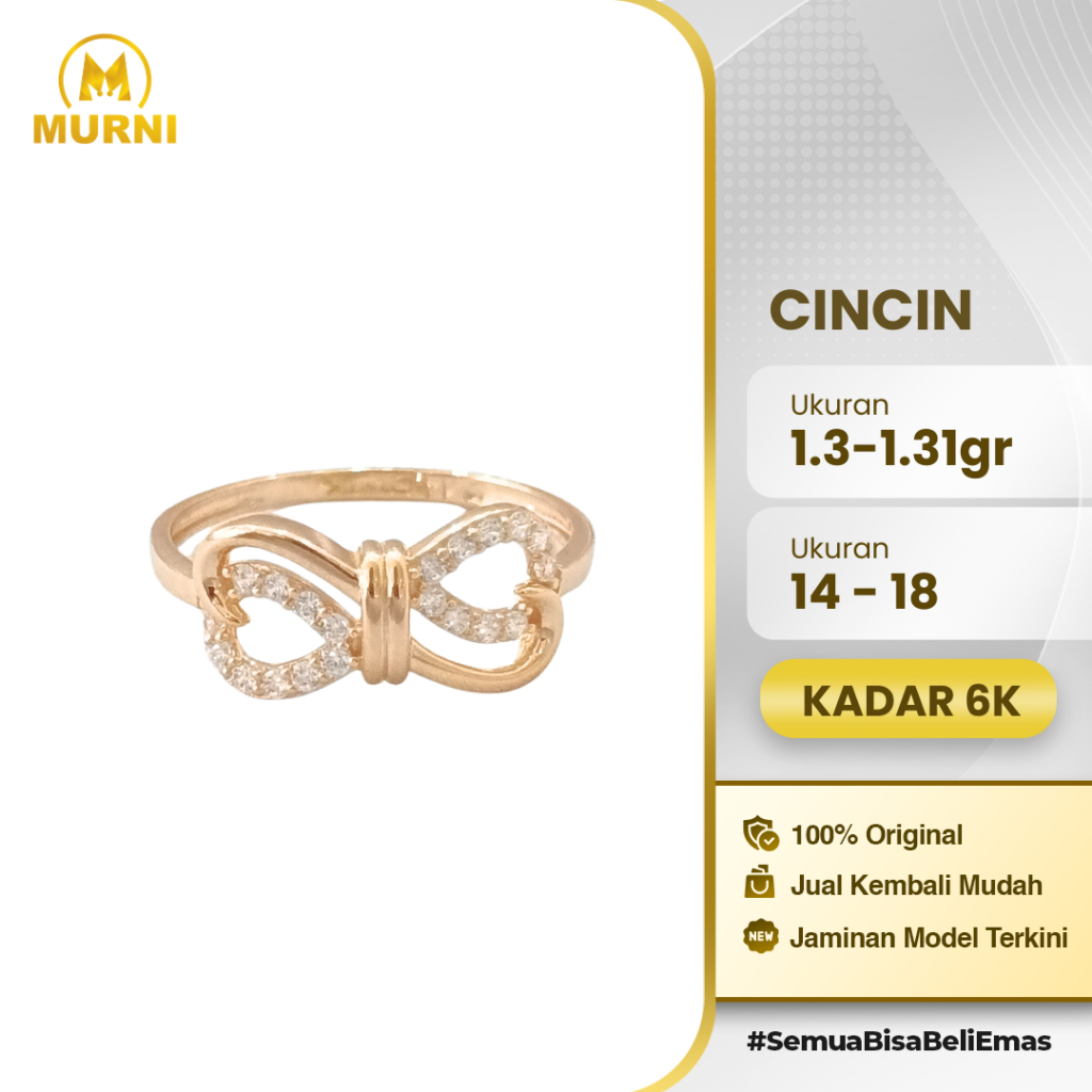 Cincin Ribbon Infinity 6K Murni Bekonang