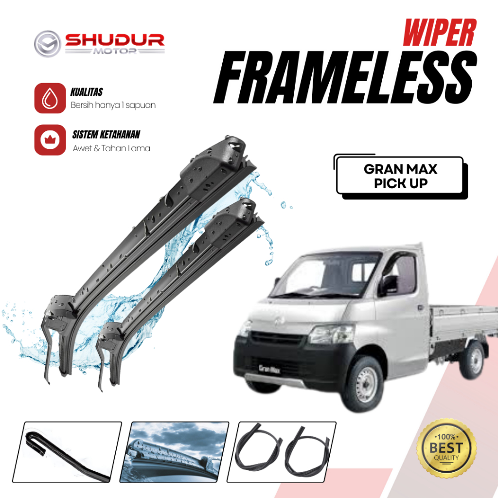Wiper Mobil Pick Up Gran Max Sapuan Kaca Mobil Model Frameless Banana Karet 1 Set Ori Variasi Mobil 