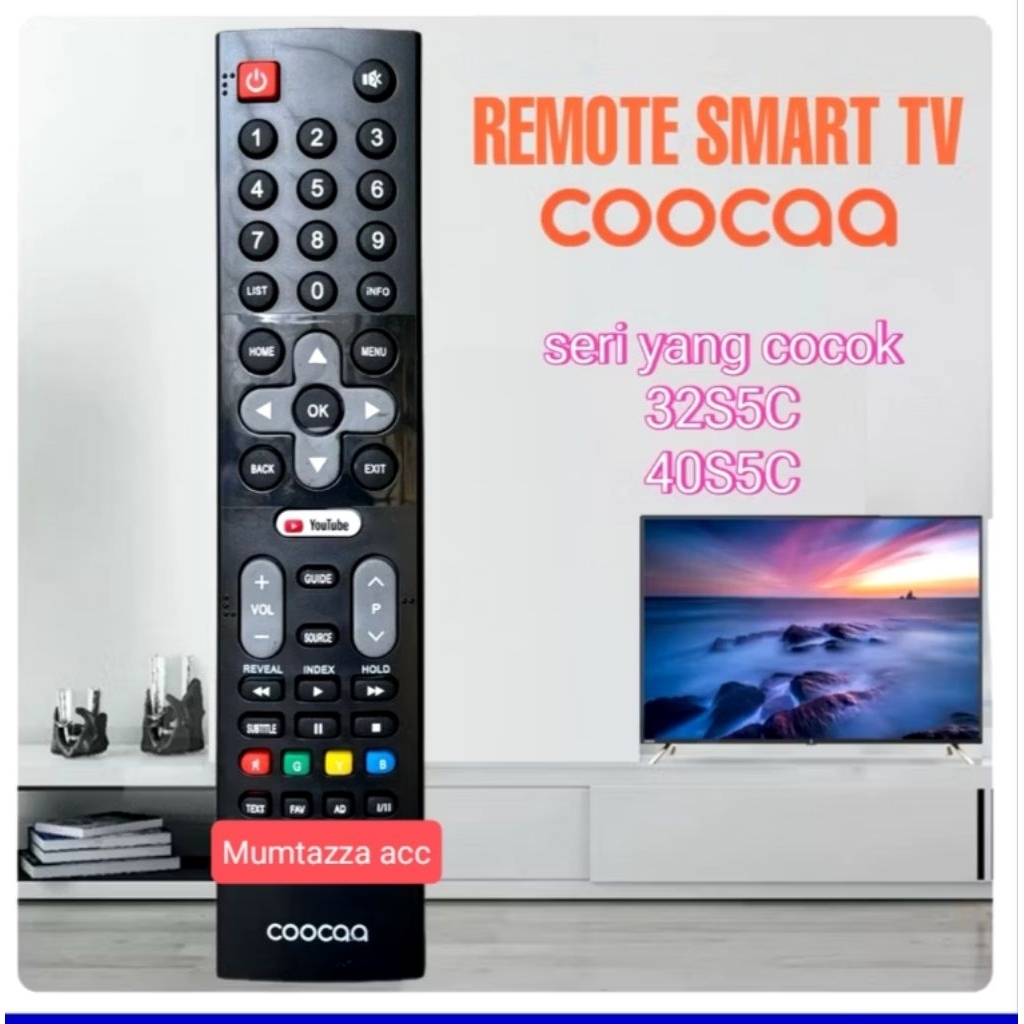 REMOTE TV COOCAA ANDROID SMART 32S5C, 40S5C tanpa setting