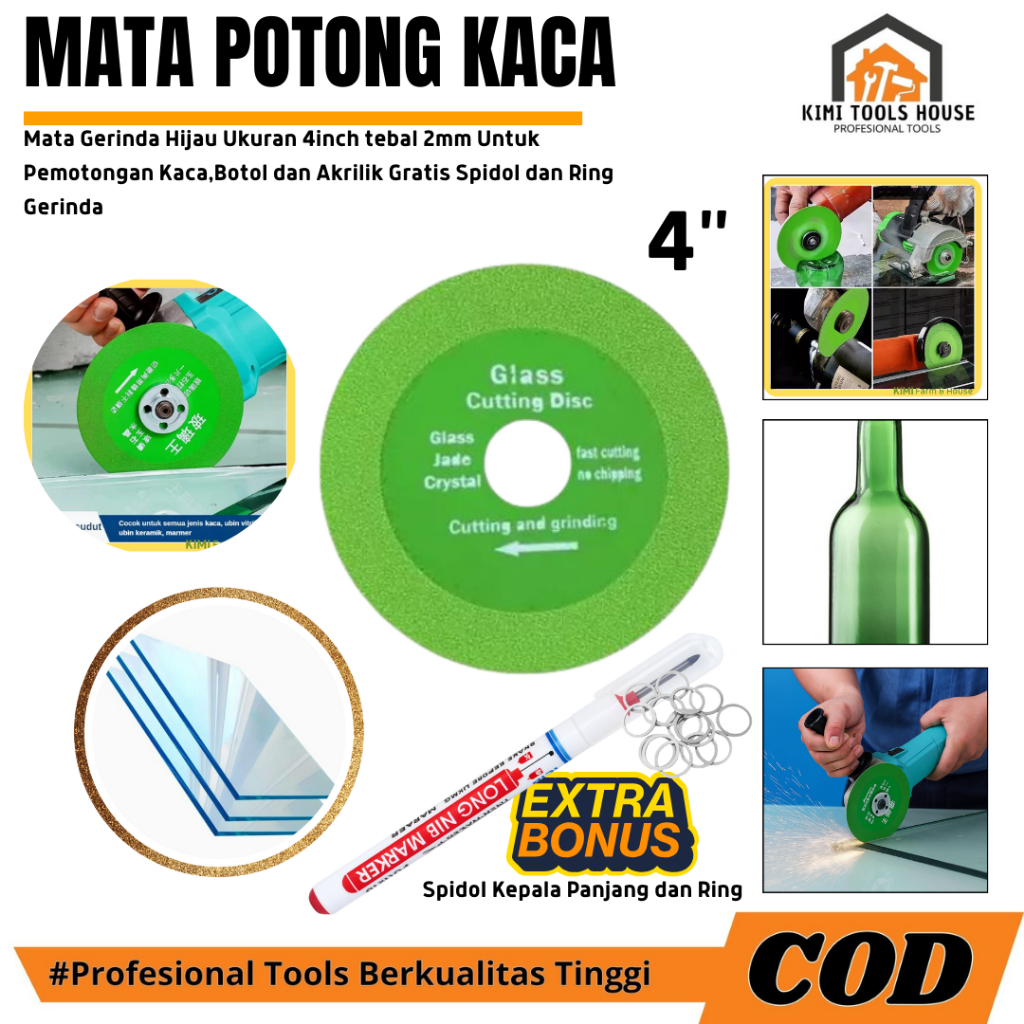 Mata Gerinda Potong Kaca / Mata Gerinda Potong Botol / Mata Gerinda Potong Multifungsi