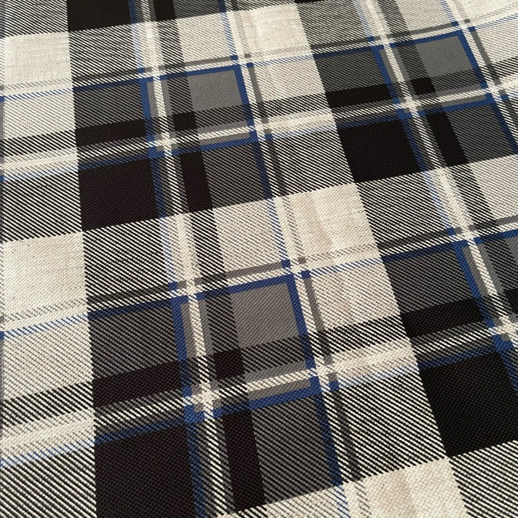 Kain jok fabric tartan model recaro grey-blue