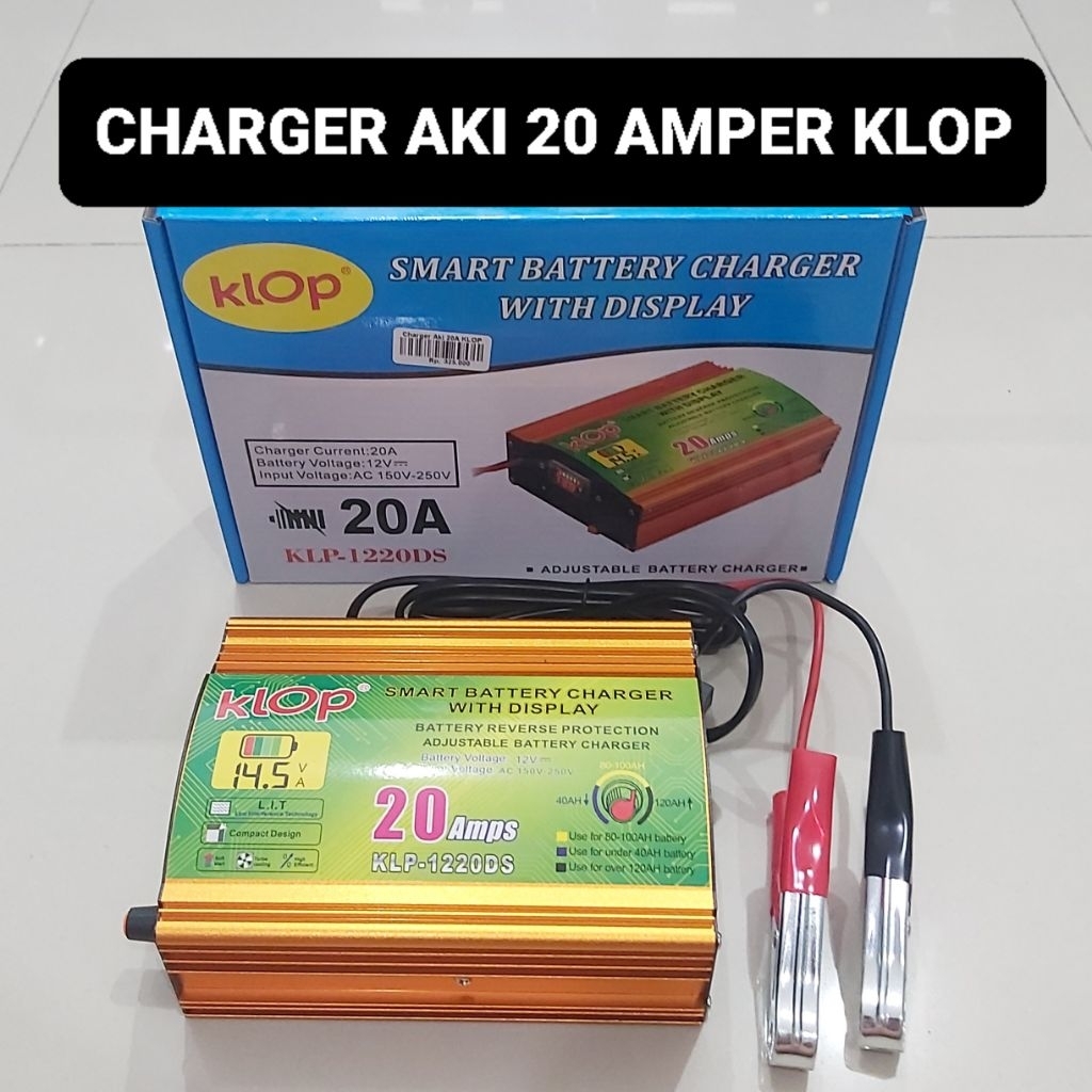 KLOP Charger Aki 20 Amper Smart Battery Accu Cas 20A