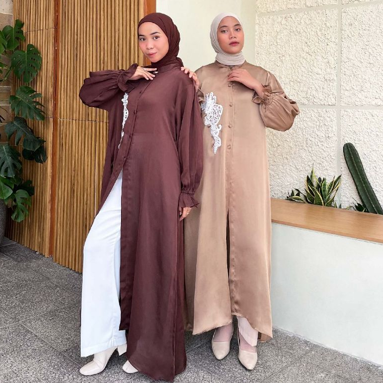 SILLA LONG OUTER HIJAB YULVA / OUTER PANJANG / OUTER ORGANZA / CARDIGAN PANJANG