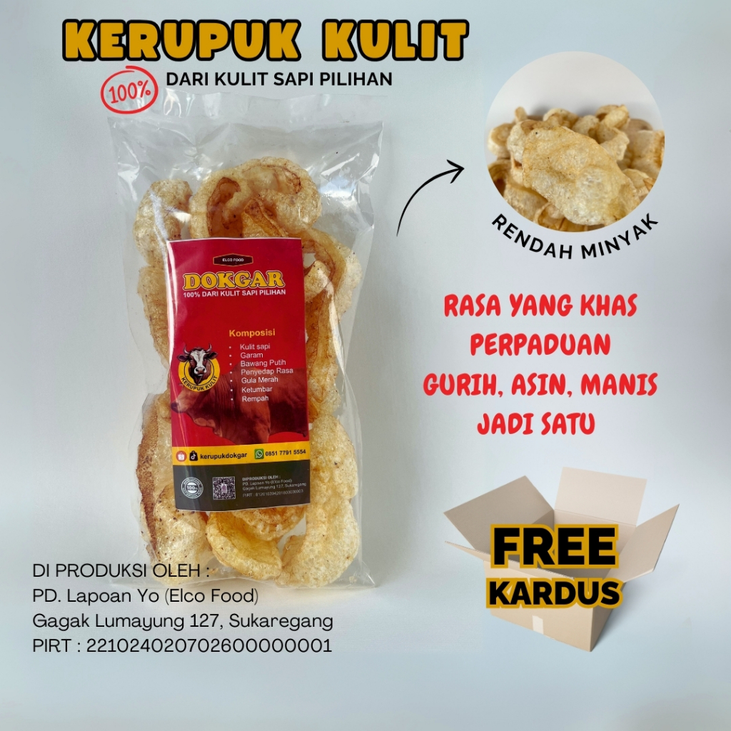 Kerupuk Kulit Asli Garut - Kerupuk Dokgar