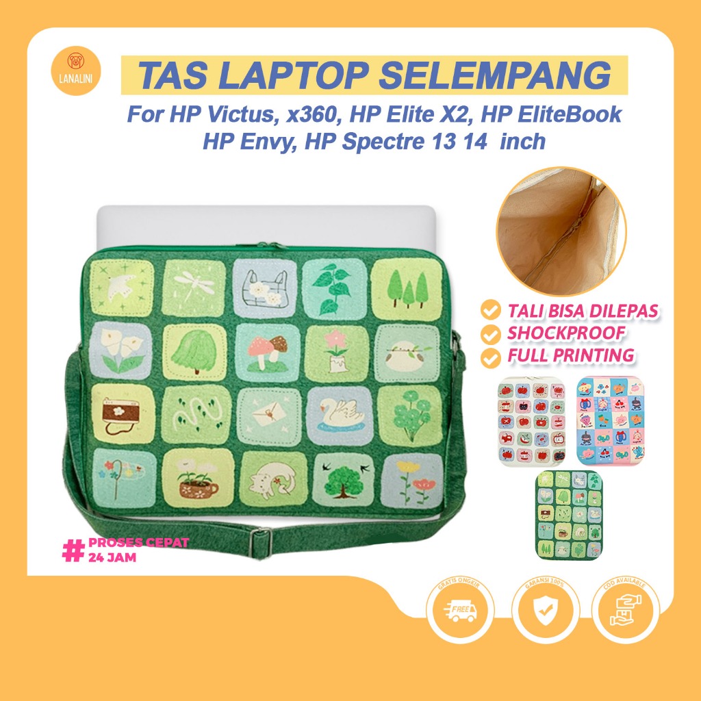 Tas Laptop HP Pavilion Aero Spectre x360 HP 14s Pavilion Envy x360 EliteBook 13 inch Sleeve Slingbag
