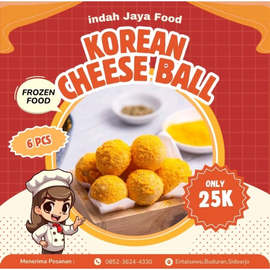 Korean Cheese Ball Frozen Isi 6 – Lumer, Gurih & Praktis
