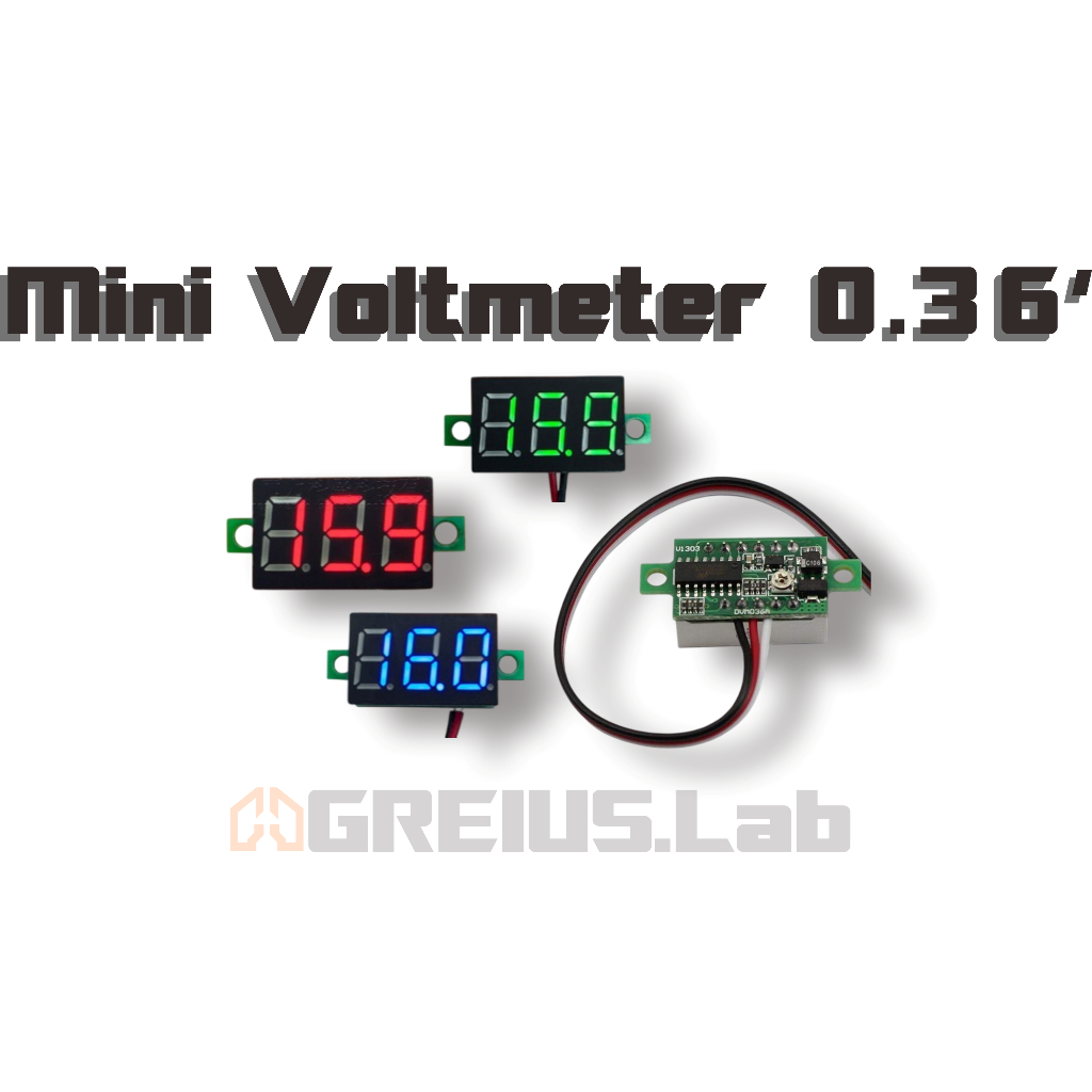 Voltmeter 0.36 inch 3 Digit 2 Kabel 4-30V DC