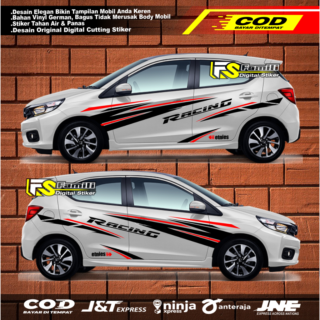 New Stiker Cutting Striping Mobil  Brio Jazz Stiker Lis Body Samping Keren Universal
