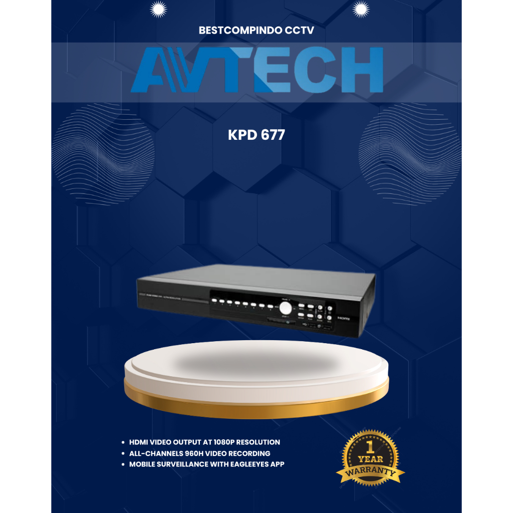 DVR AVTECH KPD 677 8 CH | DVR AVTECH 8 CH 1080P