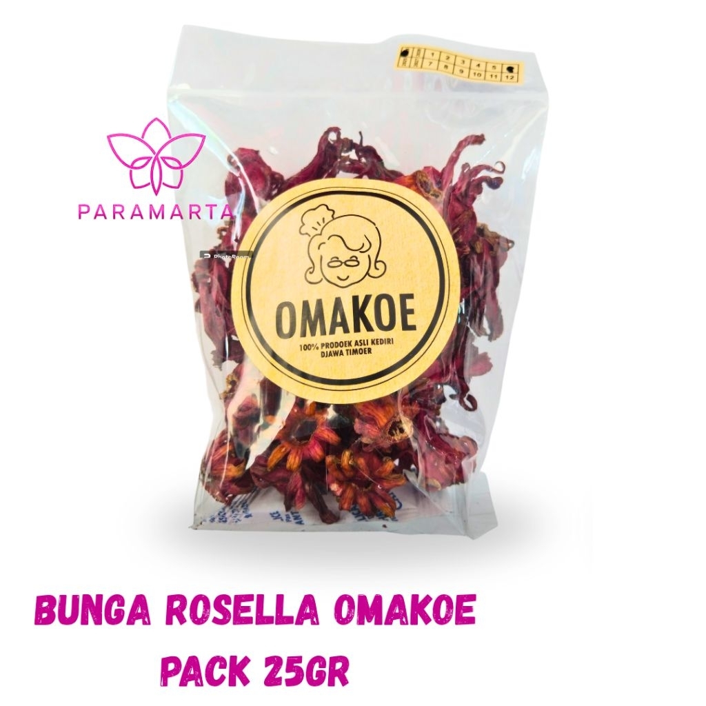 BUNGA ROSELA KERING ORGANIK 25GR/ TEH BUNGA ROSELA OMAKOE SIAP SEDUH/ TEH ROSELA MURAH