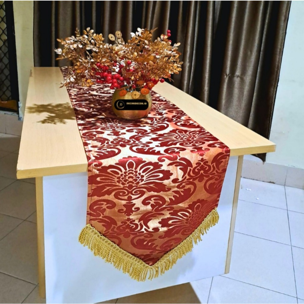 Table Runner Meja Makan Buffet Belgi Turki Mewah Classic Premium