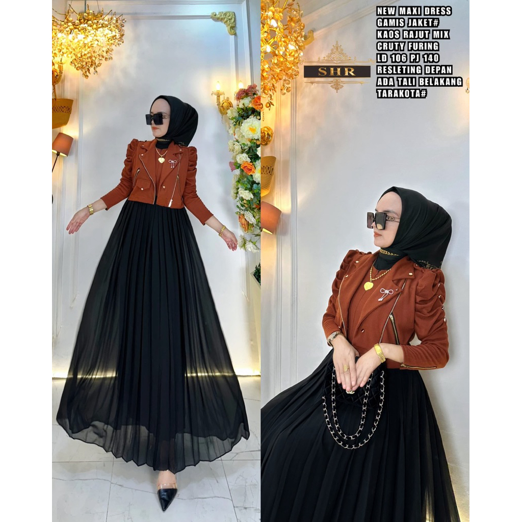 NEW READY GAMIS MAXI DRESS BLAZER SHR Rajut Mix Ceruty Furing