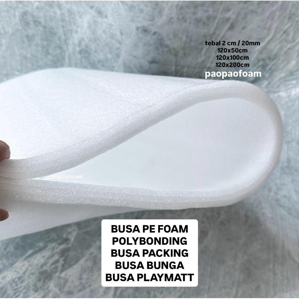 Busa Packing PE FOAM POLYBONDING tebal 2 cm / Busa Bunga / Floral Foam / Gabus Elastis