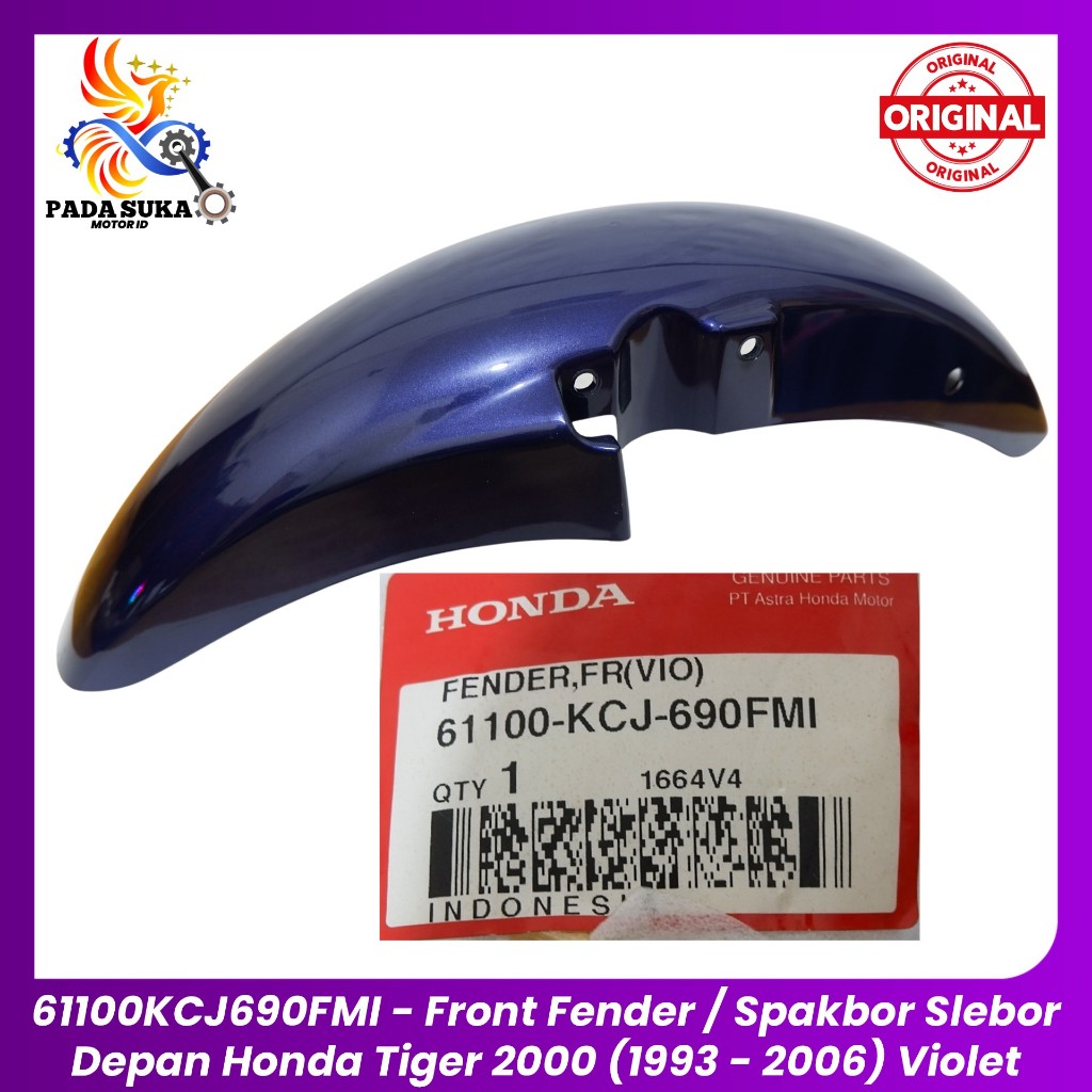 Front Fender / Spakbor Slebor Depan Honda Tiger 2000 (1993 - 2006) Violet / 61100KCJ690FMI / Origina
