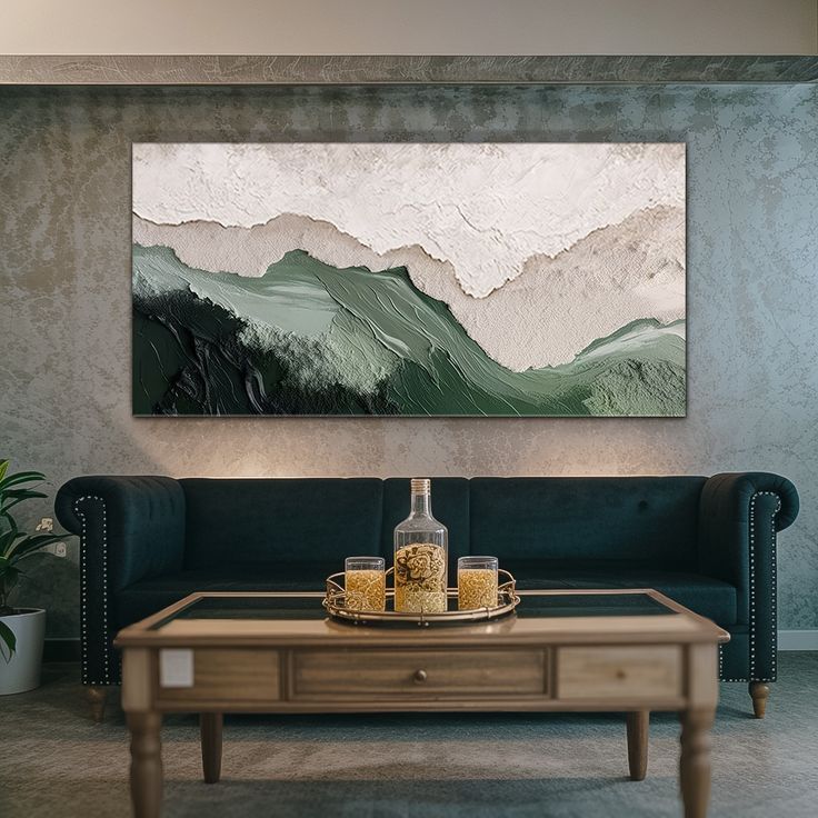 Lukisan pantai timbul simple minimalis - lukisan kanvas