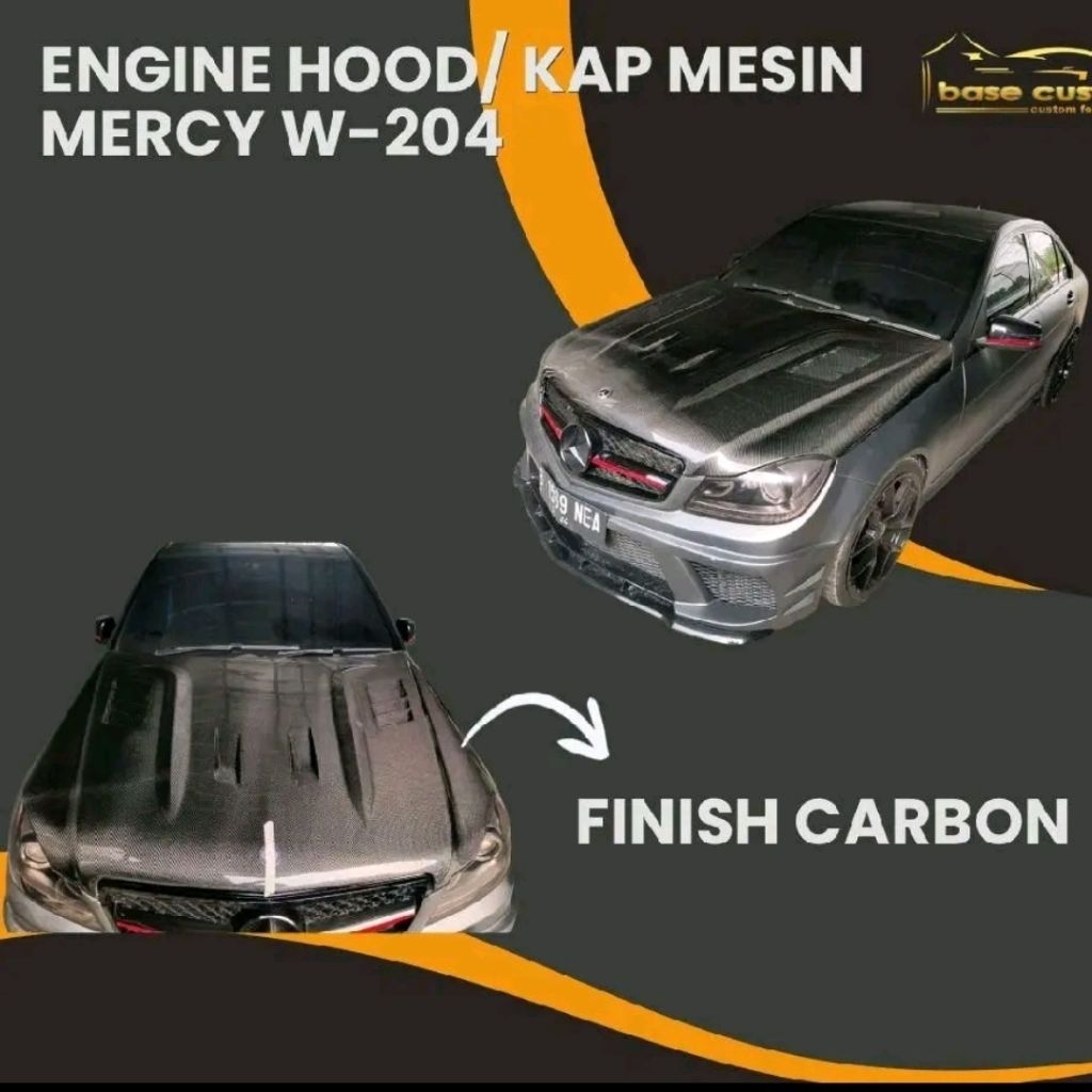 Engine Hood / Kap Mesin Mercy W204 / Mercy W-204 - FINISH CARBON