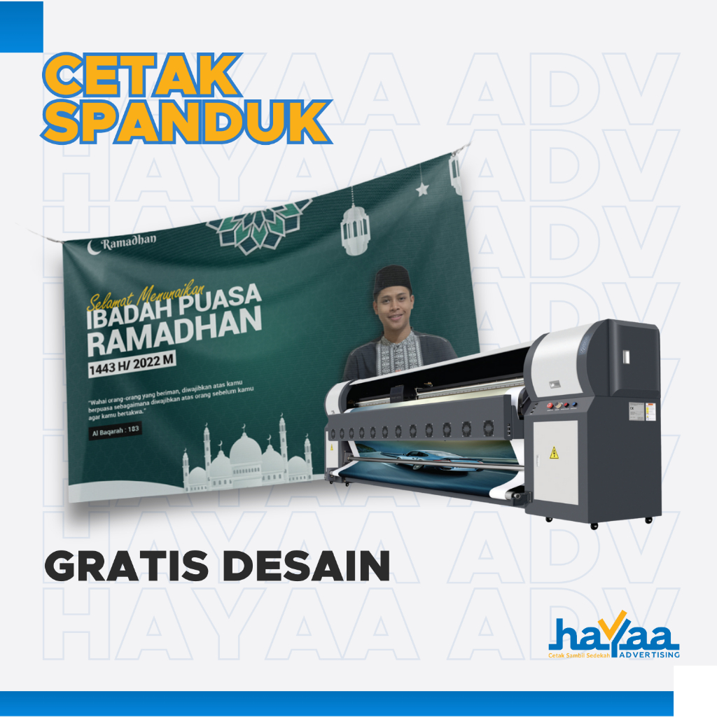 Cetak Spanduk 260 GSM 340 GSM 440 GSM Gratis Desain - Hayaa Adv