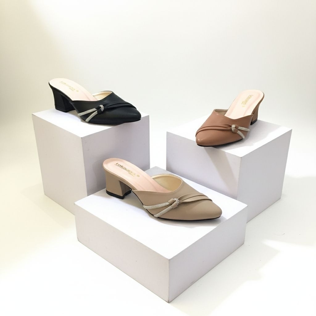 LAKSANA - Atara Sandal Wanita Hak Tahu Heels 5cm - Sandal Hak Tahu 5cm