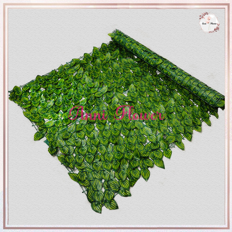 Rumput Jaring Daun 1 x 2 meter 1 gulung dekorasi rambat dinding  -  tanaman rambat hiasan palsu Rump