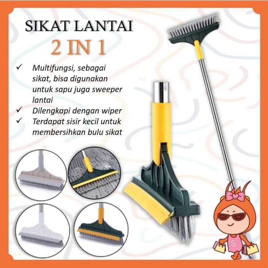 Sikat Lantai 2 In 1 / Sikat Kamar Mandi 2 In 1 / Sikat Viral