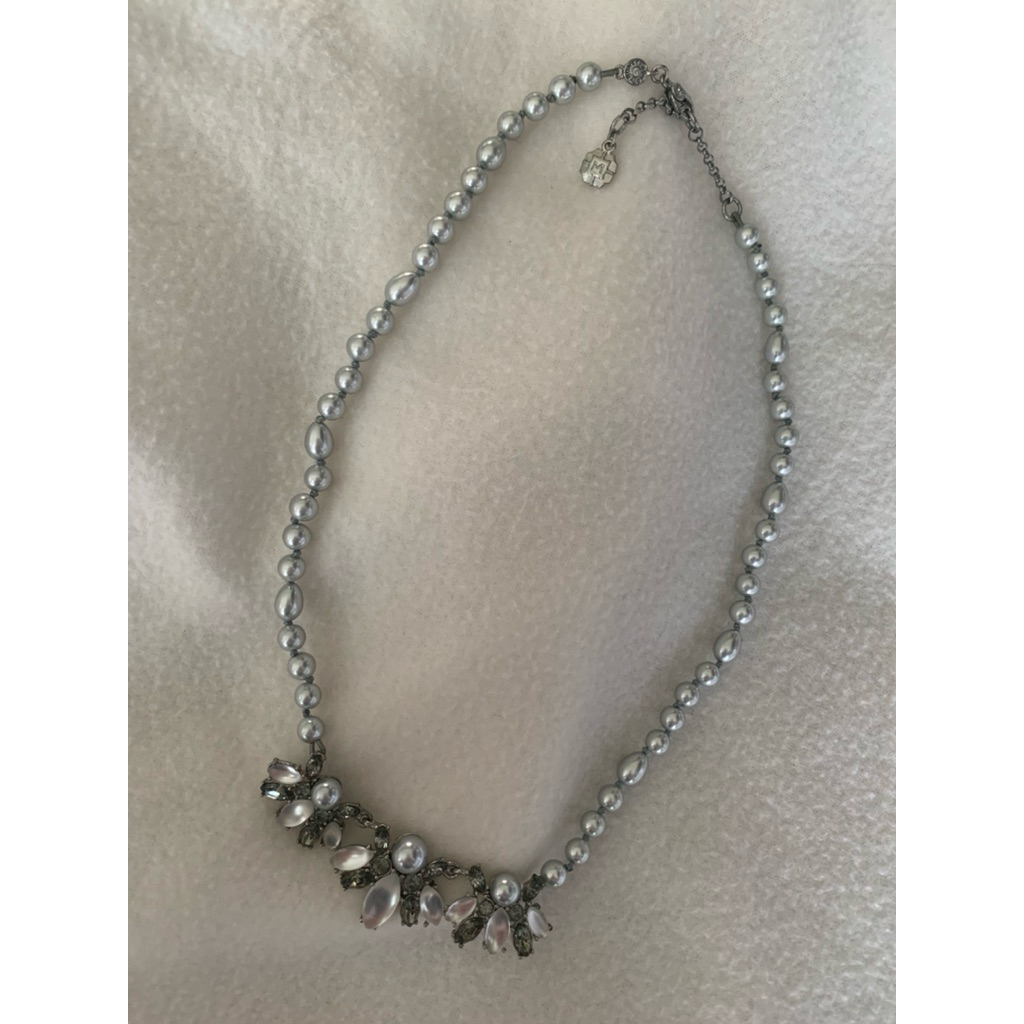 Preloved Vintage Monet Grey Crystal Necklace-Kalung Antik-Original