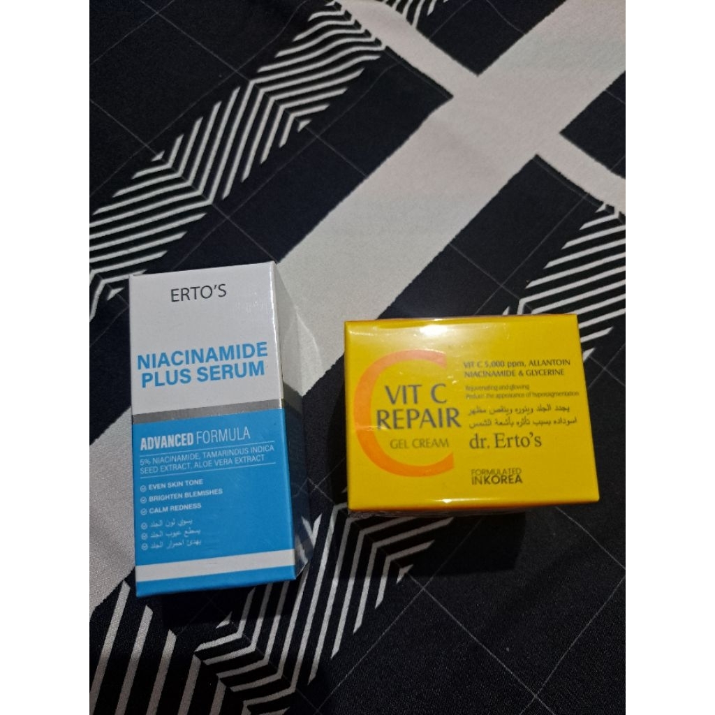 ERTO'S NIACINAMIDE PLUS SERUM & VIT C REPAIR GEL CREAM