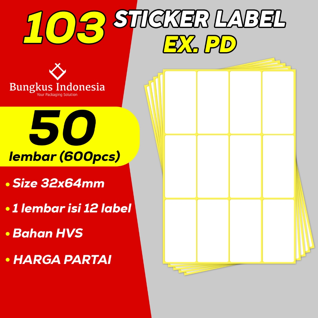 Sticker Label 103 / Label Undangan / Stiker Buku 50 Lembar