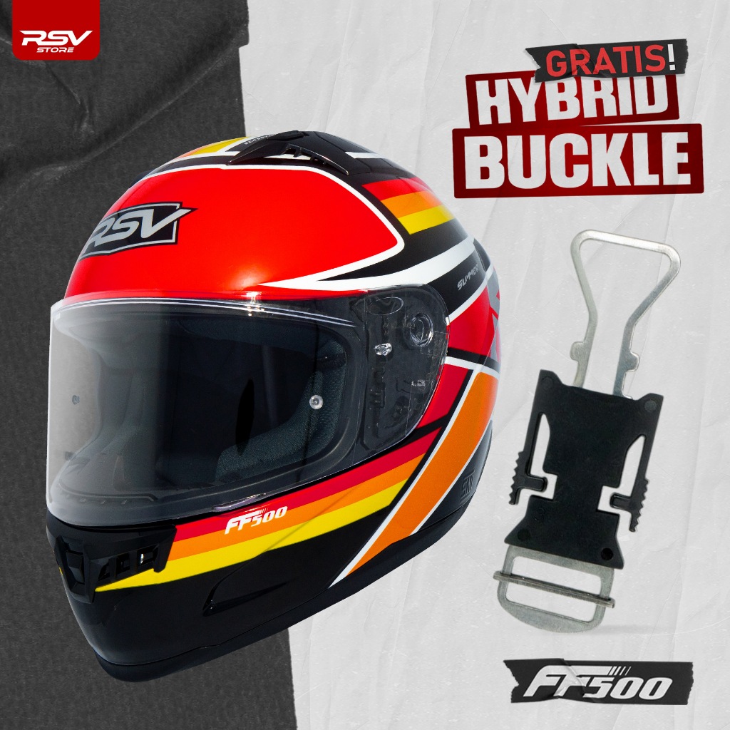 RSV FF500 Full Face Helmet + Free Hybrid Buckle Strap - RSV Helmets