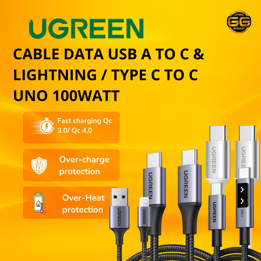 KABEL DATA UGREEN USB A // USB C TO LIGHTING /// USB C TO C