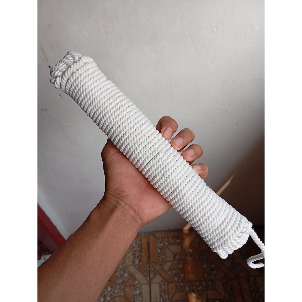 Tali Pramuka Tali Koor Tambang Serat Putih Pramuka 20 Meter Besar - 1 Pcs