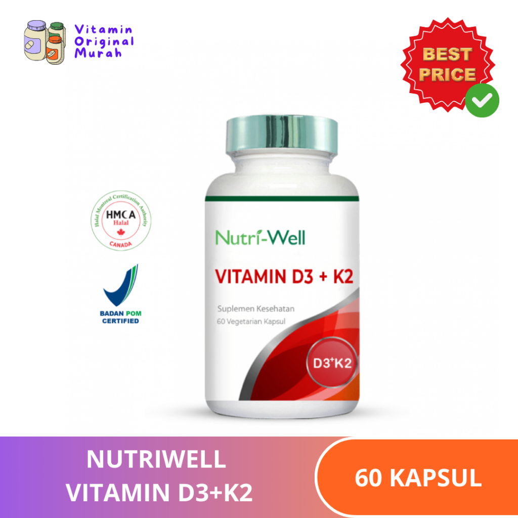 Nutriwell Vitamin D3 + K2 - 60 Capsules