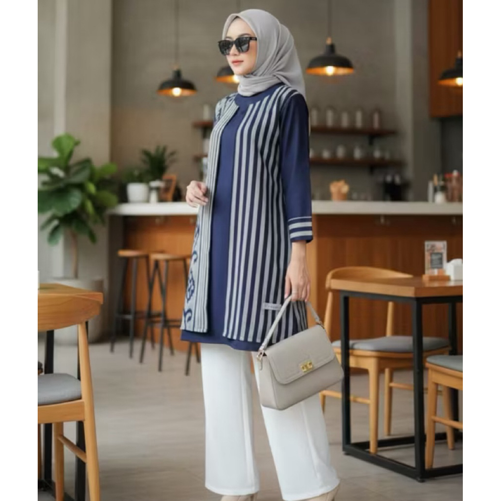 READY STOK Shanaya Tunik Batik Tenun Fahira Tenun Troso Original Baju Batik Wanita Batik Kerja Bisa 