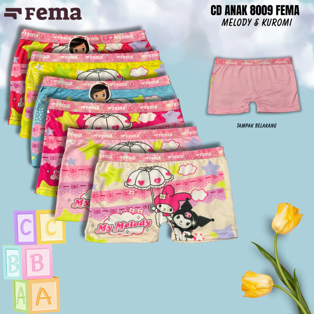 Celana Dalam Anak Isi 3 Pcs Lucu Sablon Fema 8008