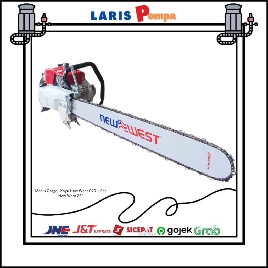 Mesin Gergaji Kayu New West 070 + Bar New West 36Inch